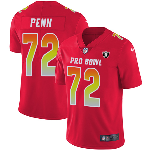 Nike Raiders #72 Donald Penn Red Men's Stitched NFL Limited AFC 2018 Pro Bowl Jersey - Click Image to Close